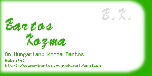 bartos kozma business card